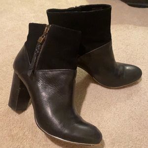 Elliott Lucca black suede and leather booties